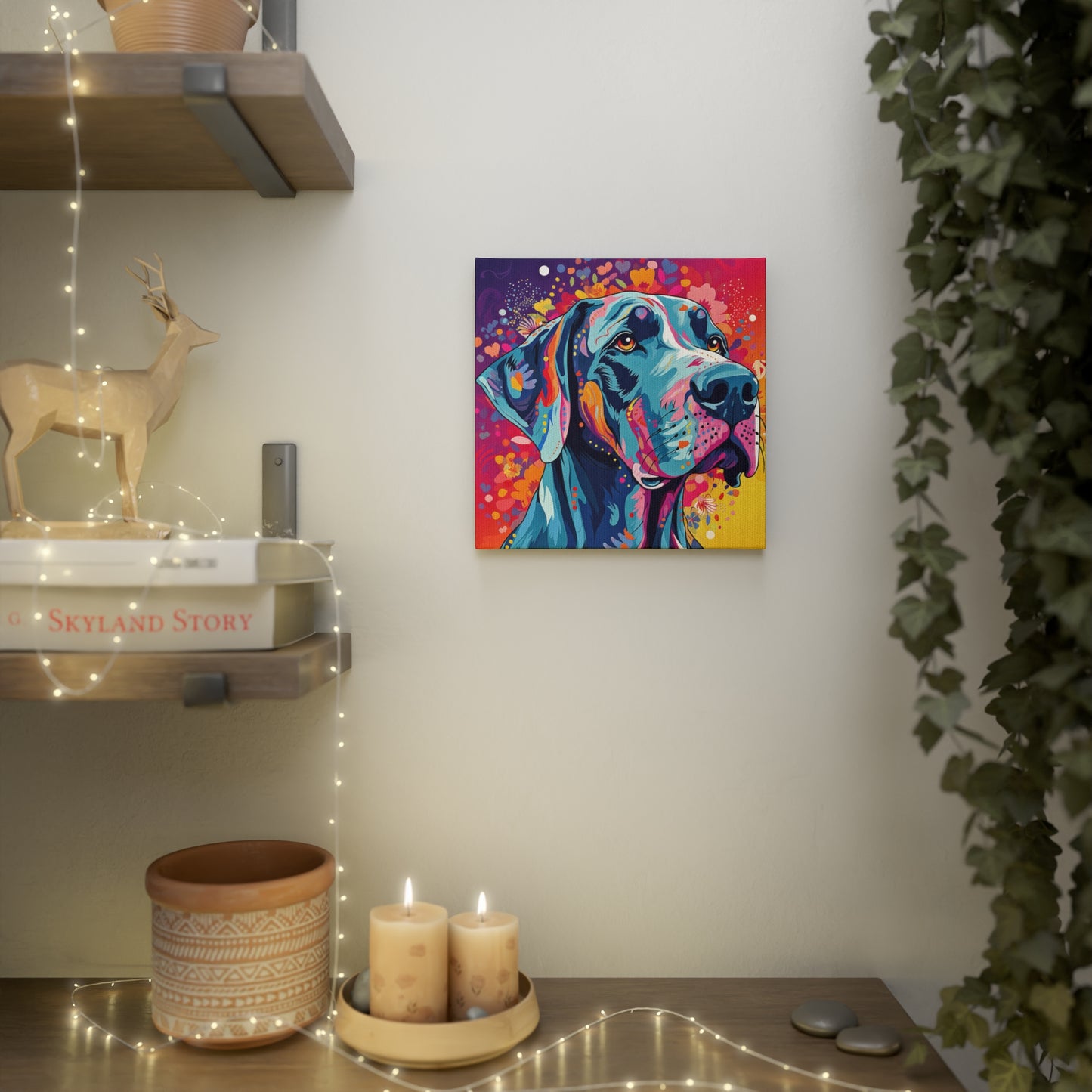 Colorful Dane (Canvas Photo Tile)