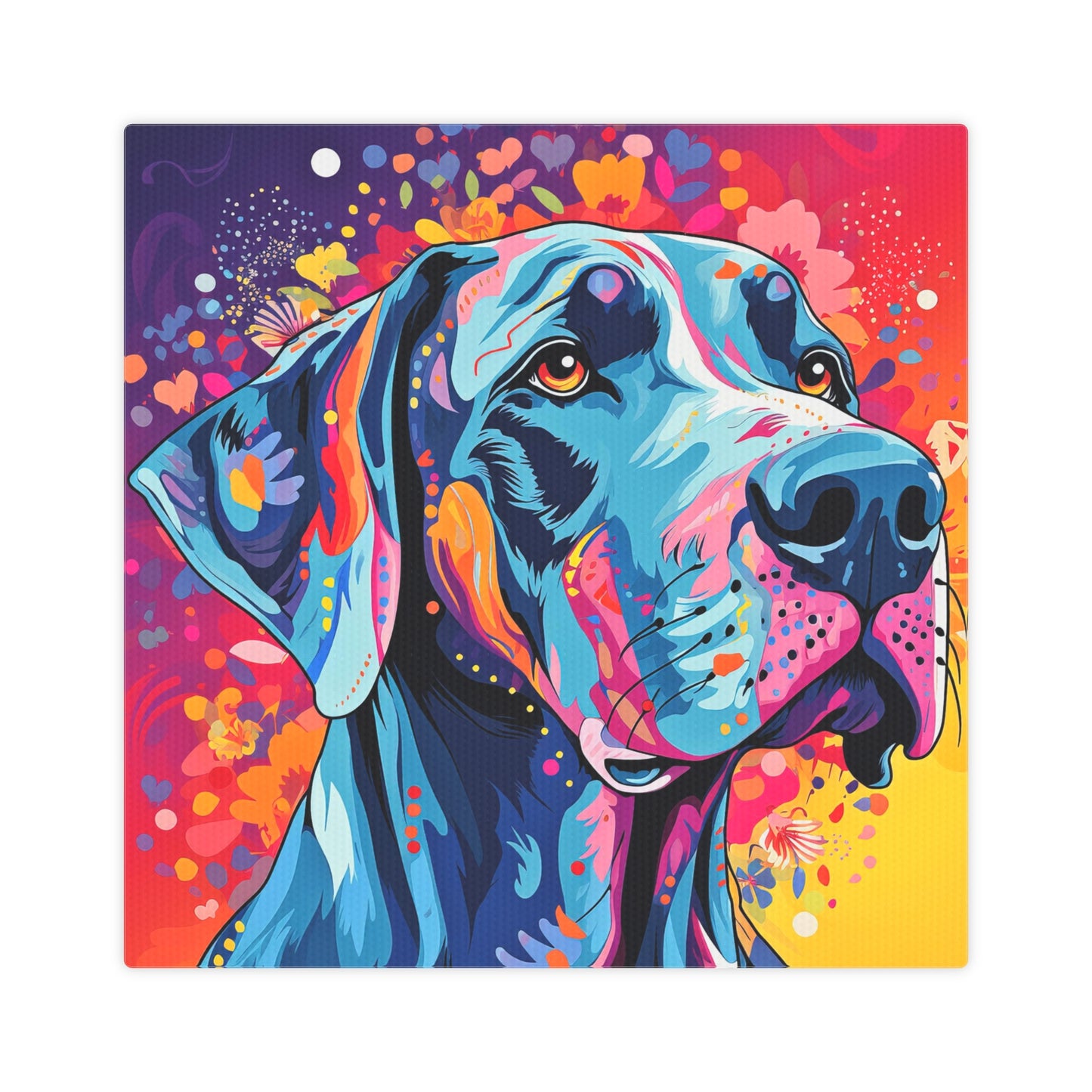 Colorful Dane (Canvas Photo Tile)