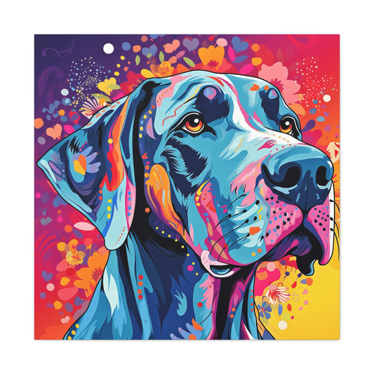 Colorful Dane (Square Canvas Gallery Wrap)