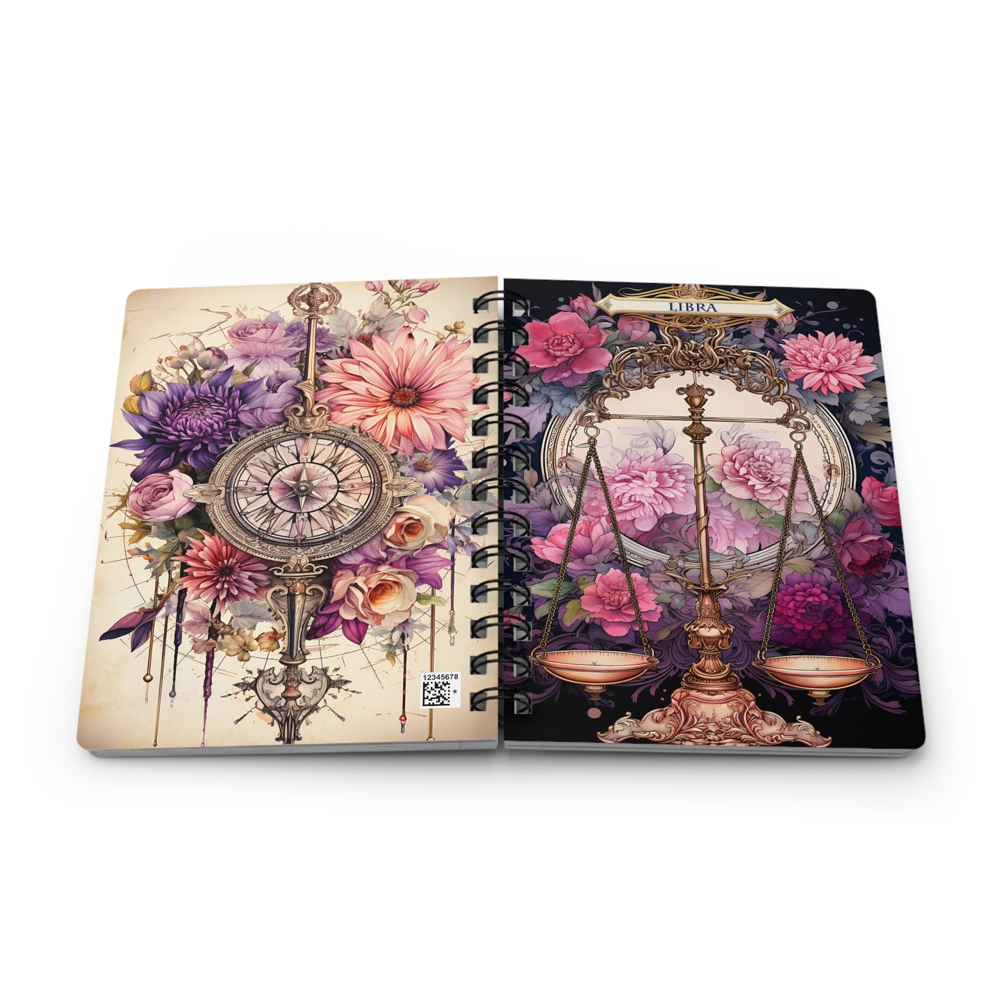 Libra - Floral Collection (Spiral Bound Journal)