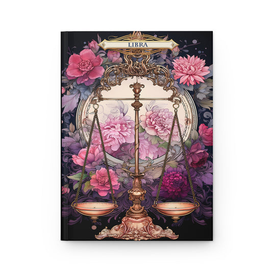 Libra - Floral Collection (Hardcover Journal Matte)