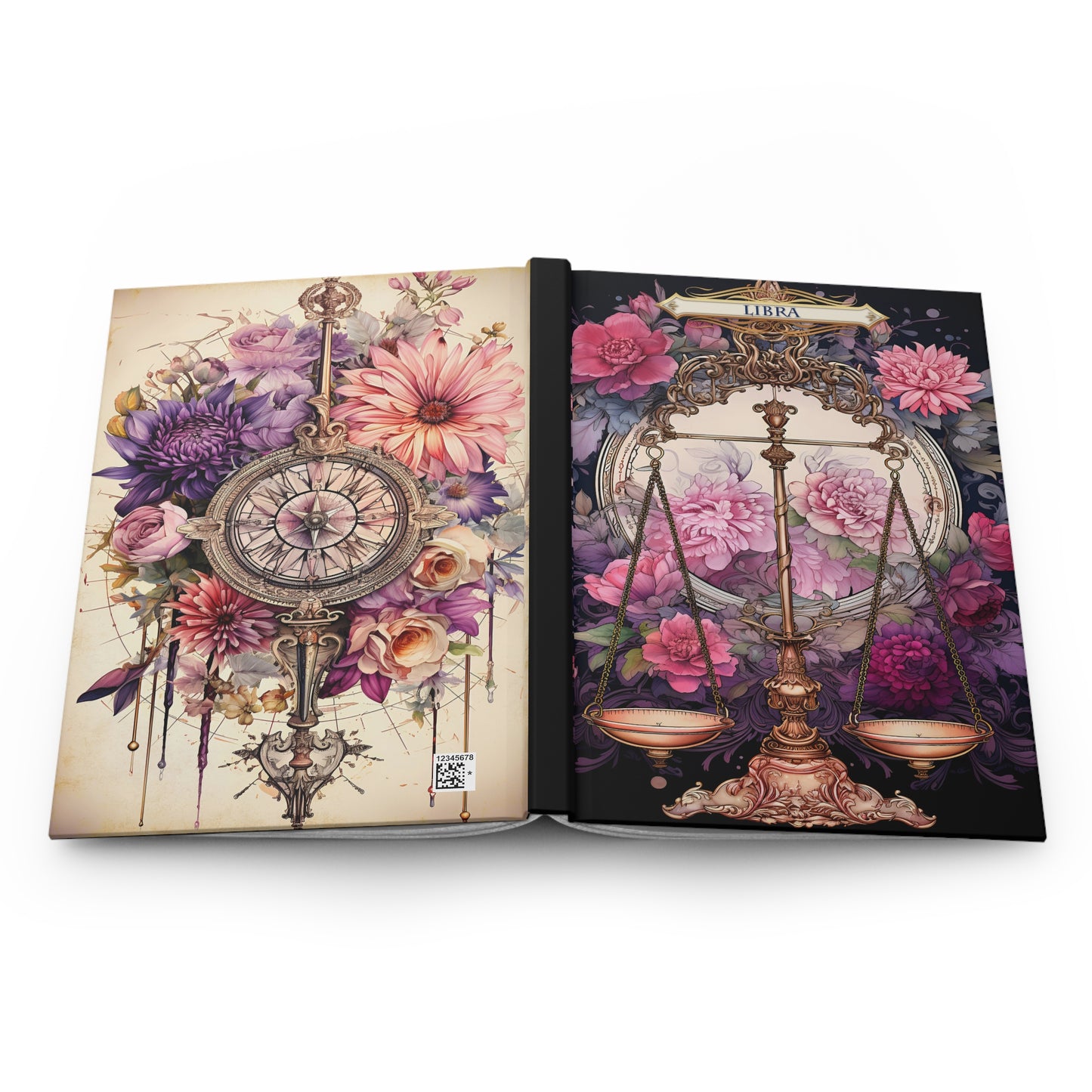 Libra - Floral Collection (Hardcover Journal Matte)